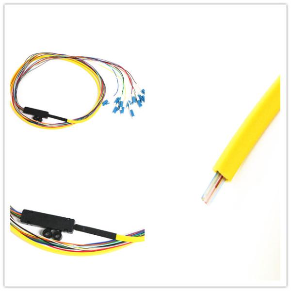 LC Single Mode Pigtail Optical Fiber With 12 Core Ribbon Fiber Cable