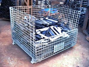 Buy cheap Folding Stackable Transit Equipment Steel Pallet Cages With U Shaped product