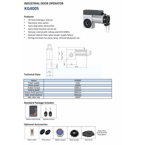 KG400S Automatic Industry Rolling Door Operator