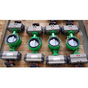 pneumatic rotary actuator control for butterfly valves