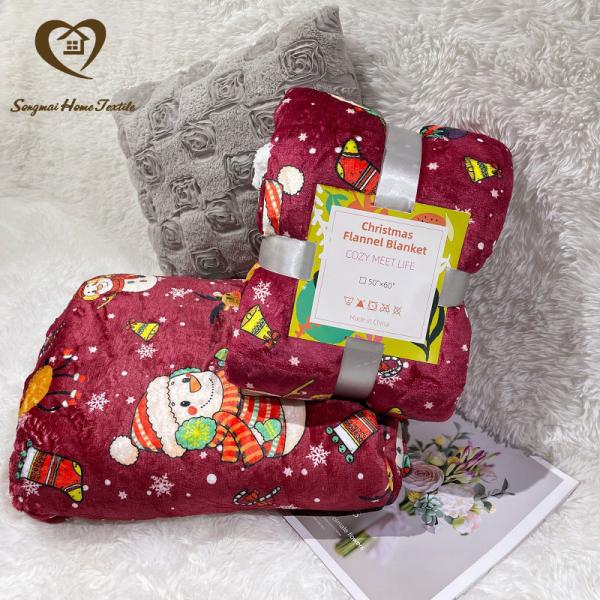 Rectangular Double Layer Double Sided Blanket For Christmas Customized Merry Christmas