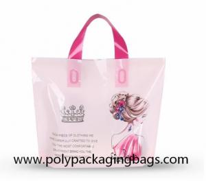 China 100 Microns Plastic Shopping Bags With Soft Loop Handles on sale