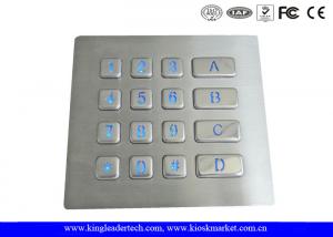 China Rugged Backlit Metal Keypad With 16 Keys for Security Access Control System on sale