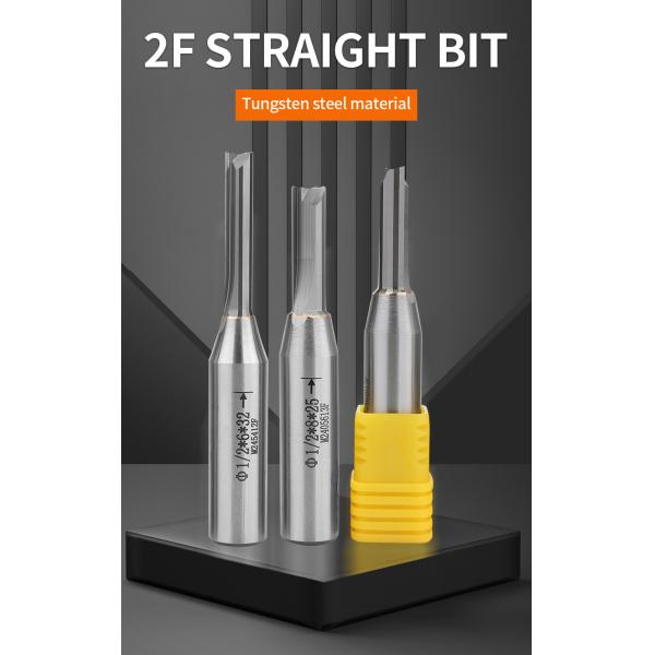 Wholesale 12mm 2flutes Cnc Carbide Endmill Cnc Milling Cutter Bit Z2 Z3 Straight Router Bits for Wood Working Cutting Tools