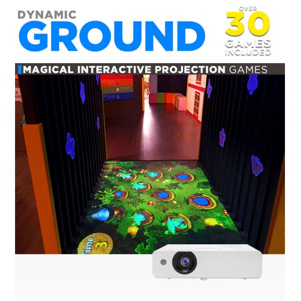Multiplayer Interactive Floor Projector 20 - 50m Two Infrared Laser Sensor