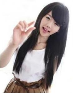 China Cute natural Fashion Long Straight Wig Kanekalon BLACK Full Wigs on sale