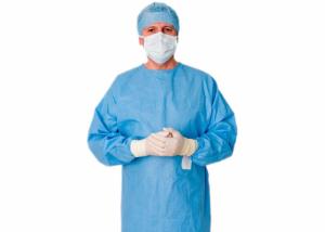 Buy cheap Protective Sterilized Isolation Gowns Disposable With Knitted Wrist product