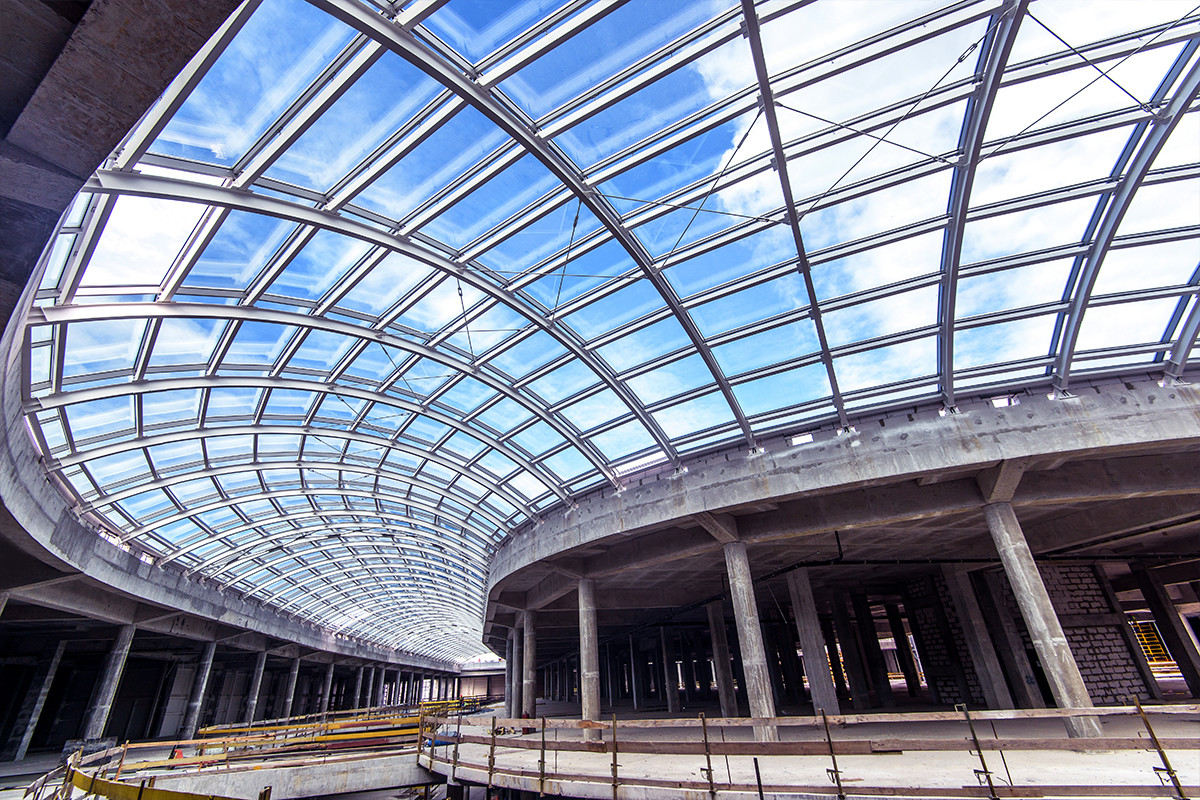 Q355B Welded Commercial Steel Building Q235 Prefabricated Office Construction