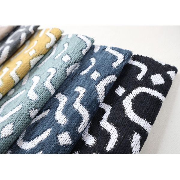 Two-tone Curved Graffiti Texture Woven Jacquard Chenille For Sofa