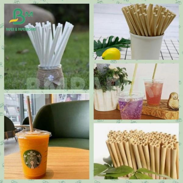 60gsm 120gsm Food Grade Waterproof White Brown Kraft Straw Paper