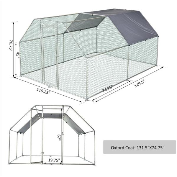 UV Stabilised Polyester Roof D4m Walk In Chicken Cage