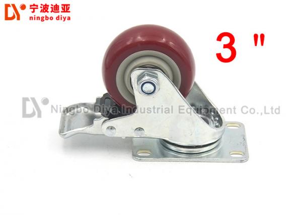 Quality Polyurethane Flat Universal Industrial Caster Wheels Heavy Load Wheels With Brake for sale