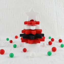 Babe Soft Silicone Stacking Rings Blocks With Christmas Tree Shape