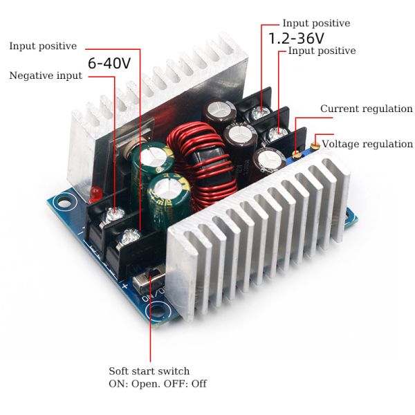 Constant Current 300W 20A DC-DC Buck Converter Step Down Module for LED Driver Power