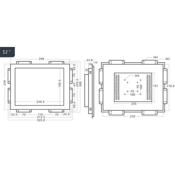 Industrial Touch Screen Display Monitor High Strength Cold Rolled Steel Material