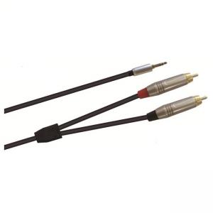 Buy cheap 3.5mm Male To Dual RCA Male Y Audio Cable Black Various Cable Length product
