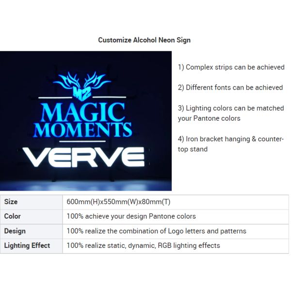 Satom Factory OEM Vodka Brand Neon Led Signs for Bar