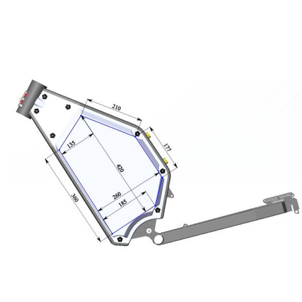 Stealth Bomber Electric Bike Frame Steel Carbon For 1000w-5000w Motor