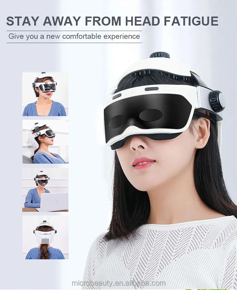 Home Use APP Control Intelligent Head Massager Head Eye Relax Built In Music Bluetooth