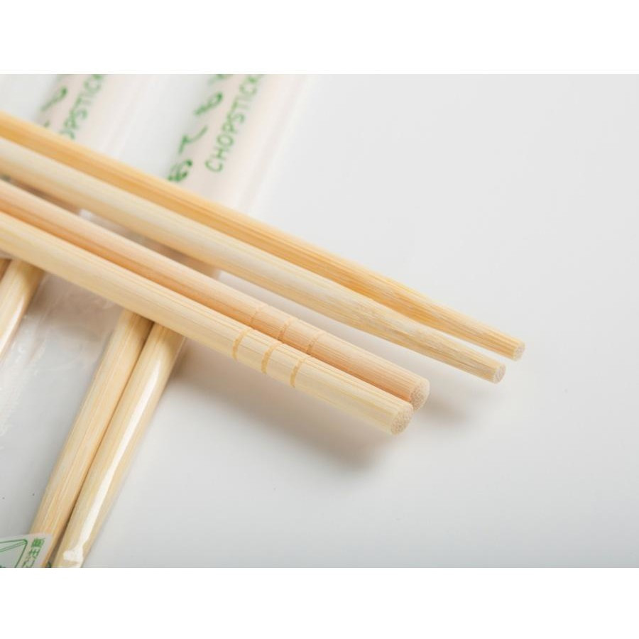 Disposable Natural Bamboo Chopsticks Custom Wrapping Paper Environmental Friendly
