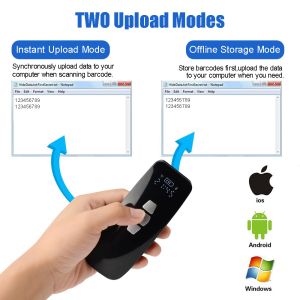 Wireless Mini Barcode Scanner Lightweight Handheld Barcode Reader With Display