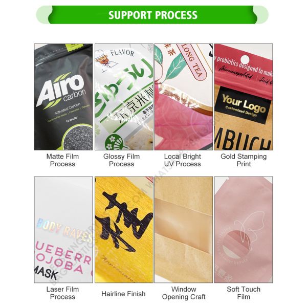 Packaging Sweets Tea Biscuits Aluminium Foil Bags Self-Standing Zipper Packaging Bags