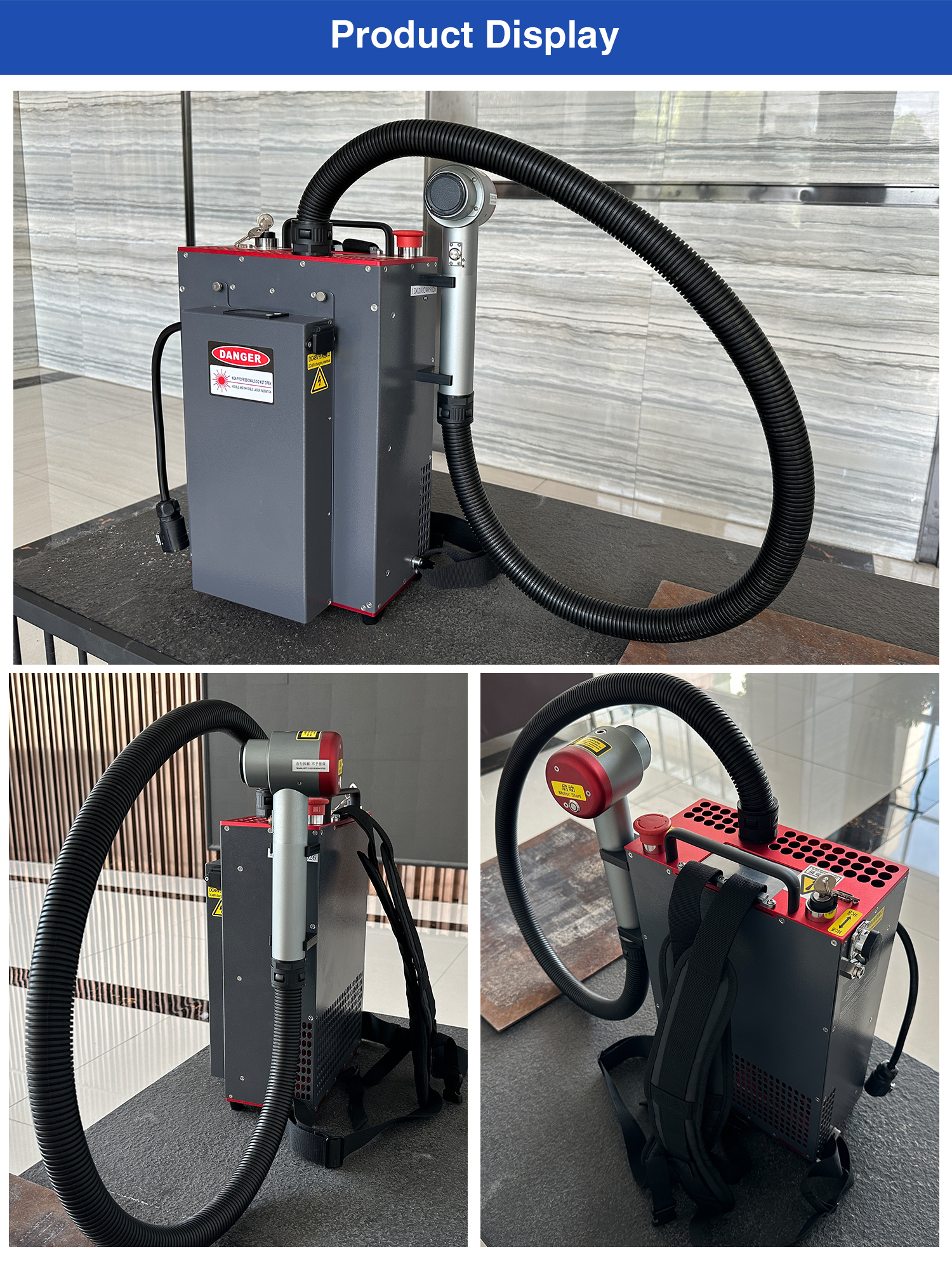 50W 100W 200W Mini Fiber Laser Machine Backpack JPT Laser Rust Removal Cleaning Machine Pulse Laser Cleaning Machine