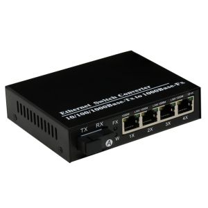 Buy cheap 1000Mbps 4 Port Online SFP Fiber Optic Transceiver Module SX/LX Data Buffer 256K product