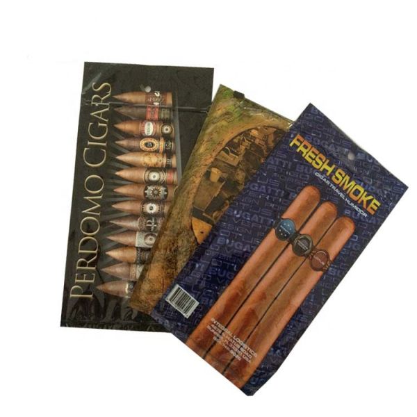 40-150gsm PET PE Plastic Cigar Humidor Bag Flat For Packaging