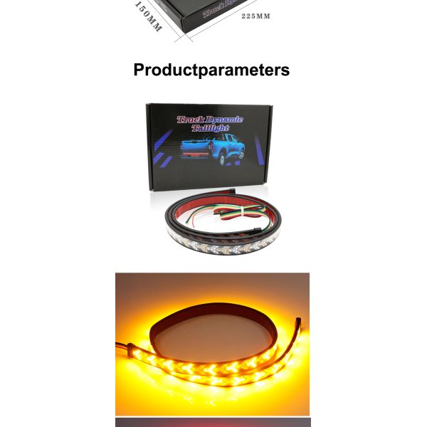 Pickup Truck Arrow Car Headlight LED Tube Strip Flowing Turn Signal Tail Light Sequential Scanning