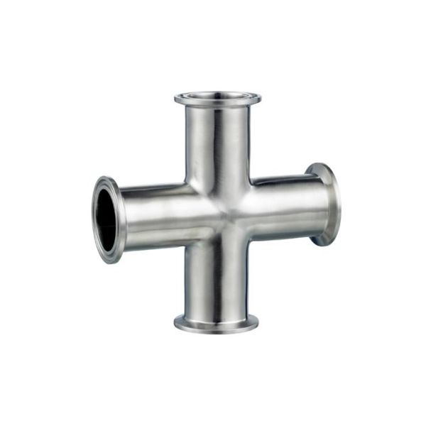 Tri Clamp Pipe Cross Stainless Steel Sanitary Pipe Fittings Dull Polished Surface