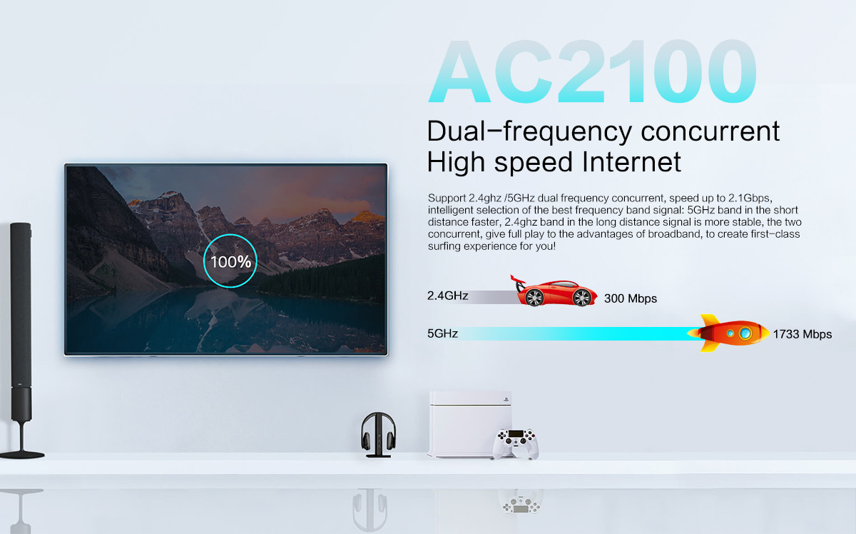 5ghz XPON ONU CATV Dual Band 4GE Wifi 2POTS WDM 2.4G / 5G ZC-521T