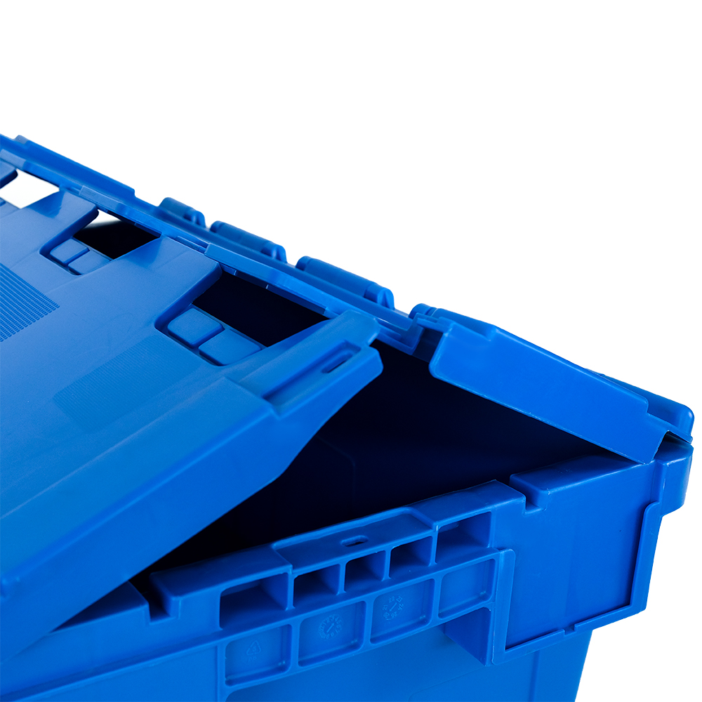 Versatile and Sturdy 100% Virgin PP Container Plastic Storage Crate with Lid