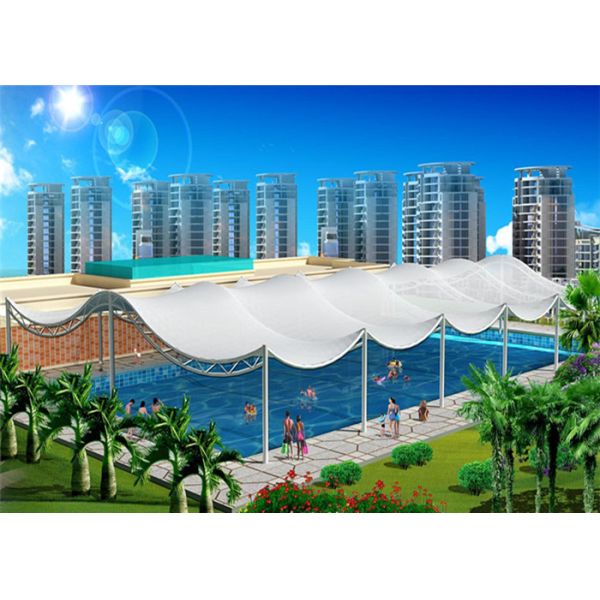 White 1050 Gram Tension Fabric Structures High Toughness Durable Custom Shape
