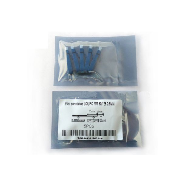LC UPC Fiber Optic Fast Connector Pre - Embedded Blue For 0.9mm Tight Buffer Cable