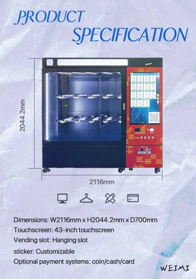 Automated Clothes Vending Machine Sell Socks T-Shirts Jeans & Shoes 24/7