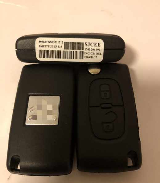 OEM 2 Buttons Citroen Remote Key FCC ID CE0523 PCF7941 E33C1002 ASK 433 MHZ