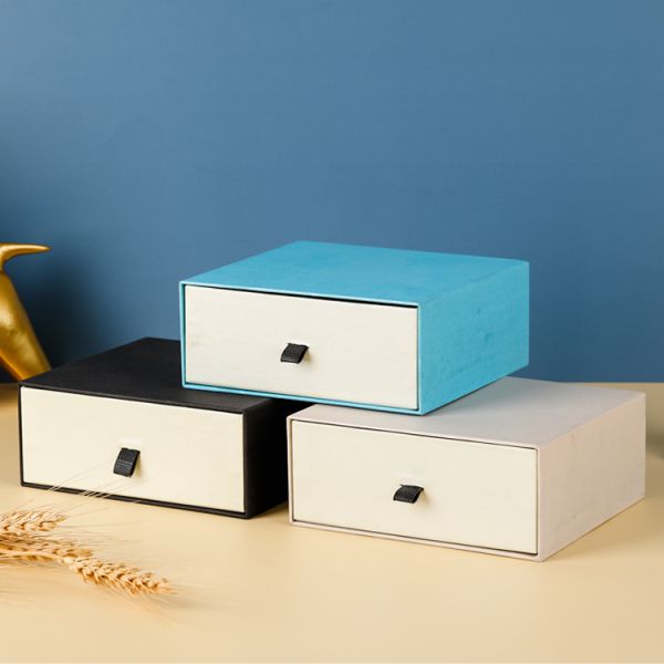 Custom Logo Luxury Hot Stamping White Printed Drawer Sliding Jewelry Packaging Gift Box