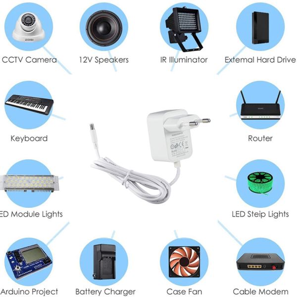 5V 1A 2A 3A EU Plug AC to DC Power Supply Adapter