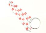 Silk Screen Custom Polyester Lanyards Red Pattern Printing Silicone Wristband