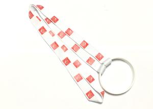 Buy cheap Silk Screen Custom Polyester Lanyards Red Pattern Printing Silicone Wristband product