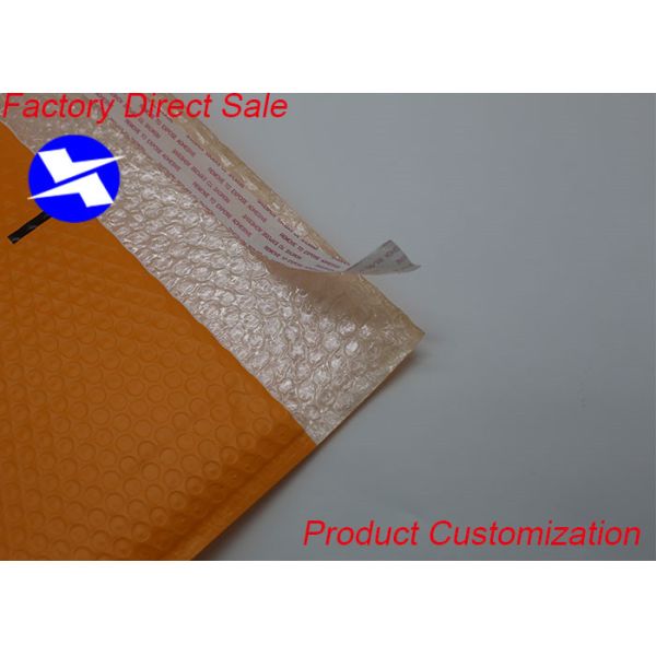 Orange Poly Bubble Mailer Shipping Bags Customized Size Copperplate / Offset Printing