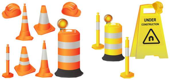 Safety Overhead Line Construction Tools Red PVC Traffic Cones With Reflective Tape