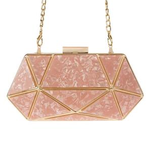 Buy cheap 336g Pink Acrylic Hexagon Clutch Frame 200*100mm product