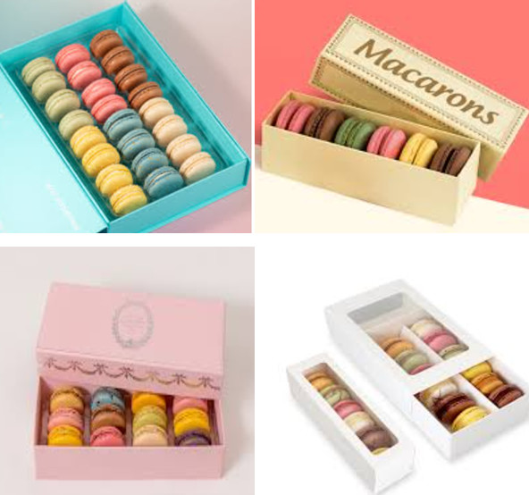 40 Pieces Macaron Packing Box Korean Cookie Baking Clear Snow Crisp Chocolate Frosting Cookie Small Gift Box