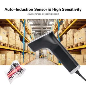 YHDAA Handheld Laser Barcode Scanner 1D Bi-Directional With Stand