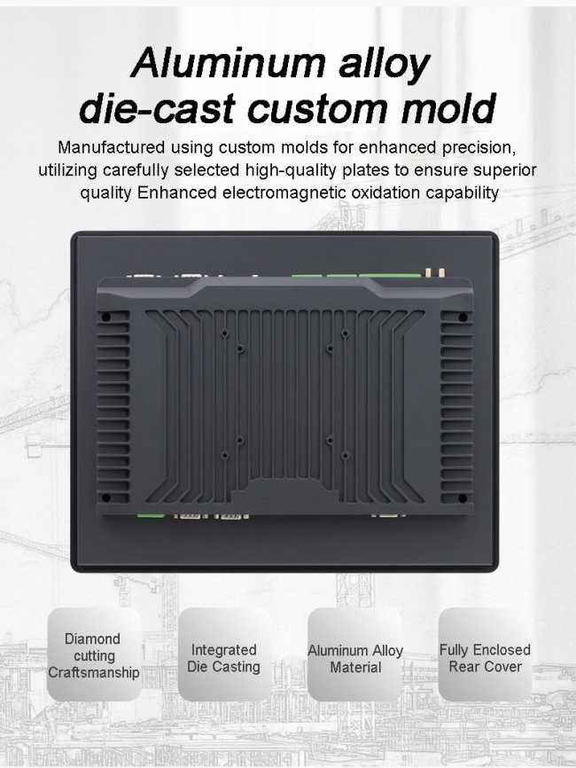 Aluminum Alloy case Ip65 Capacitive Touch Display Lcd Flat Screen Full hd Embedded Industrial Computer Customization With Rj45 and Rs232 Ports