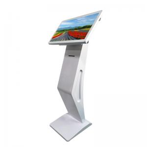 Buy cheap 450 Nits 21.5 Floor Stand Touch Screen Kiosk With 58mm Ticket Printer product