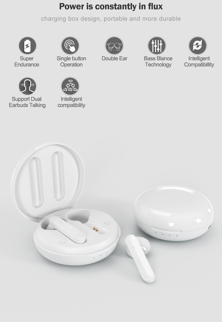 IXP4 Waterproof Bluetooth Earphones Touch Control Built - In Microphone