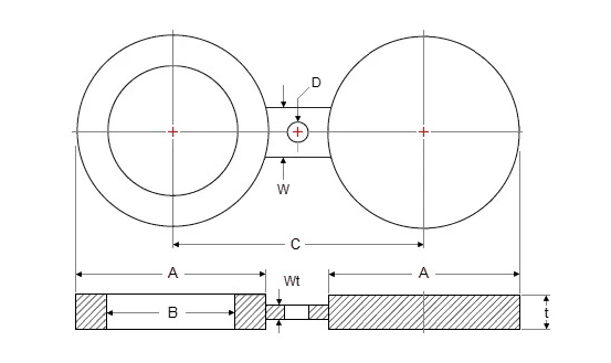 ASTM A182 Stainless Steel Duplex Steel Spectacle Blind Flange ASME B16.48